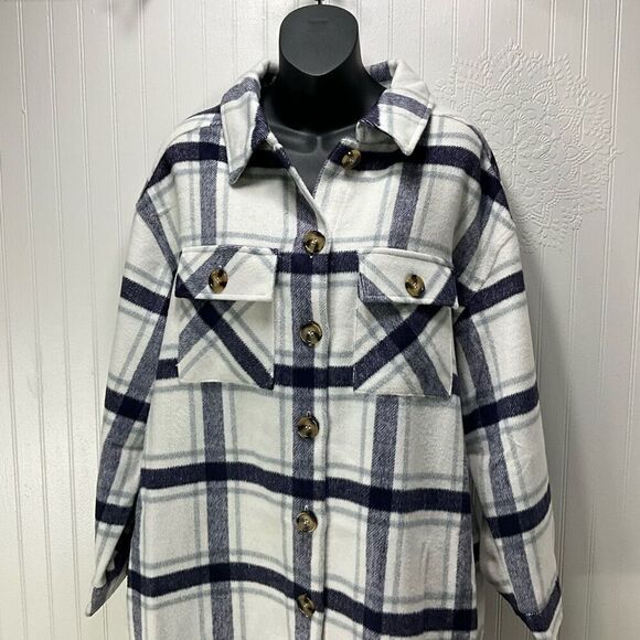 SABRINA LAUREN New York Long Plaid Jacket - Picture 2 of 6